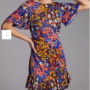 Anthropologie Satin Mini Dress